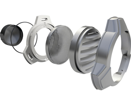 Explosionszeichnung einer Filterhalterung für Lüftungsanlagen