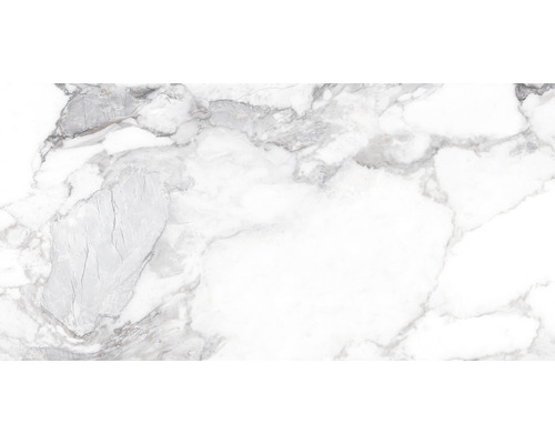 Carrelage sol et mur en grès cérame fin Haute White shaped 60x120 cm