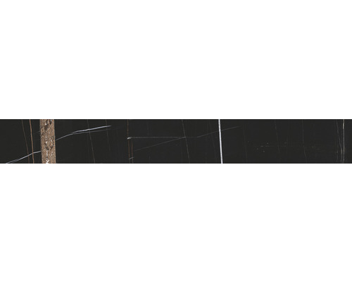 Plinthe de carrelage Scandium Black Pulido 10x60 cm Gros plan d''une surface de carreaux noirs
