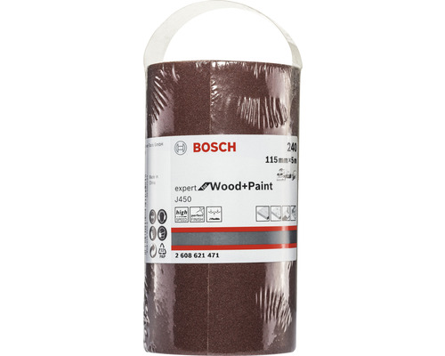 Rouleau de papier abrasif Bosch, grain 240, 115 mm x 5 m