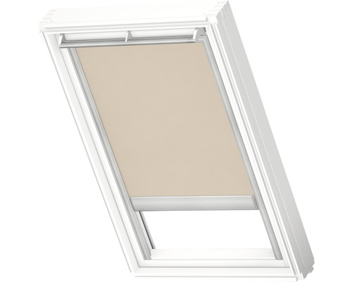 VELUX Sichtschutzrollo sandbeige uni elektrisch Rahmen weiß RML PK10 4155SWL