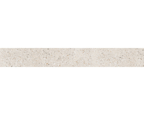 Plinthe de carrelage Lakestone Cloud AS 8x60 cm rectifié Gros plan d''une dalle de pavage en béton clair