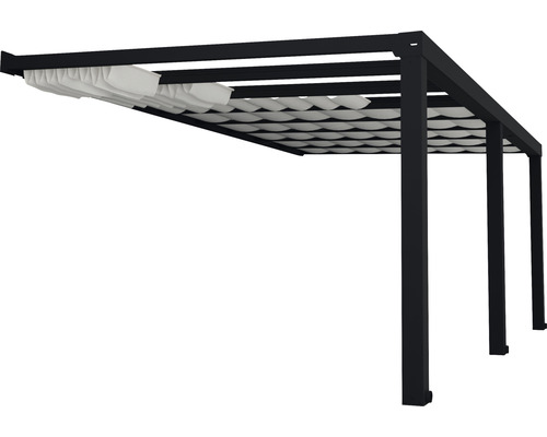 Pergola avec toit coulissant en tissu pour le jardin