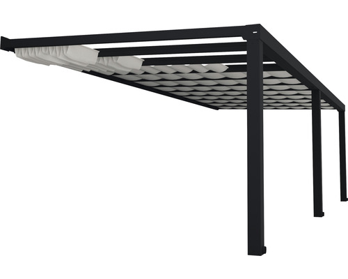 Pergola avec toit en tissu comme protection solaire