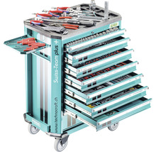 Technocraft Servante d'atelier Swiss Team Pro + PB & Knipex 775 x 1035 x 530 mm vert 743 pièces