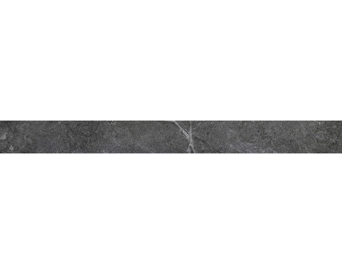 Plinthe de carrelage Lucca anthracite HO 8x60 cm rectifié Carrelage de sol gris foncé avec une surface irrégulière