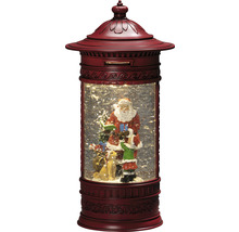 Boule à neige décorative avec figurine de Père Noël en forme de boîte aux lettres