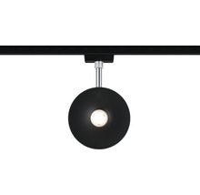 Spot LED rond noir sur un rail d''éclairage