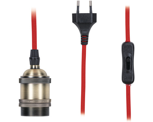 Suspension avec douille, fiche et interrupteur