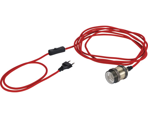 Suspension à câble textile avec prise et interrupteur