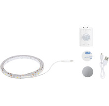 2376398 Bande LED complète avec détecteur de mouvement avec connecteur mâle  230 V 1.2 m blanc chaud – Conrad Electronic Suisse