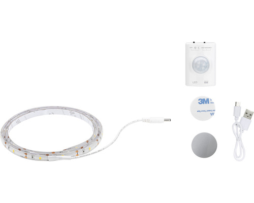 Sensor LED Strip 1,4W 156 lm 3000 K warmweiss 20 LEDs 1,0 m mit Bewegungsmelder Akkubetrieb 5V