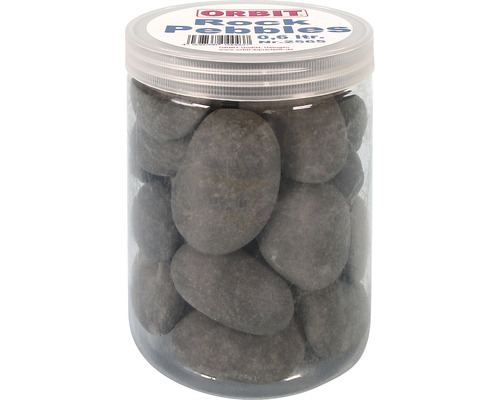 Galets décoratifs Orbit dans un récipient transparent d''une capacité de 0.6 litre.