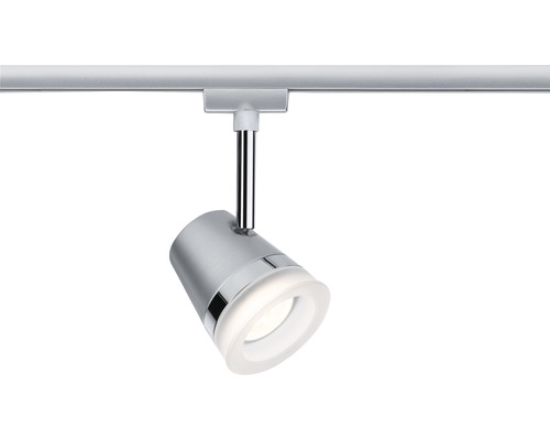 Rail d'éclairage argenté avec lumière