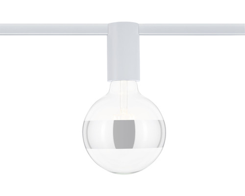 Deckenleuchte mit runder Lampe und weissem Lampenkopf