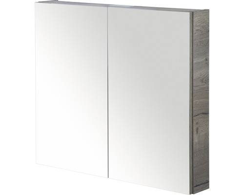 Armoire de toilette avec deux portes et aspect bois