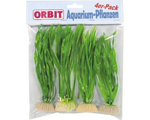 Plantes aquatiques en plastique petites feuilles longues 20 cm 4 pièces vert