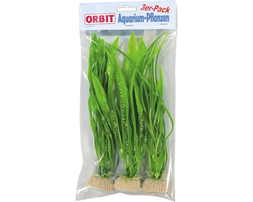 Plantes aquatiques en plastique feuilles de longueur moyenne 30 cm 3 pièces vert Orbit Plantes pour aquarium Lot de 3