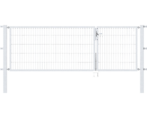 Portail double ALBERTS Flexo 100+200 x 100 cm 6/5/6 cadre 40x40 avec poteau 8 x 8 cm galvanisé à chaud