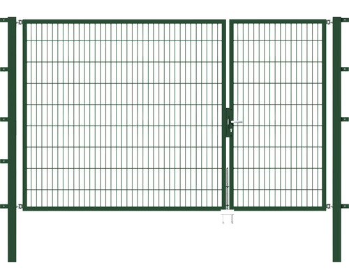 Doppeltor ALBERTS Flexo 6/5/6 100+200 cm x 180 cm inkl. Pfosten 8 x 8 cm grün