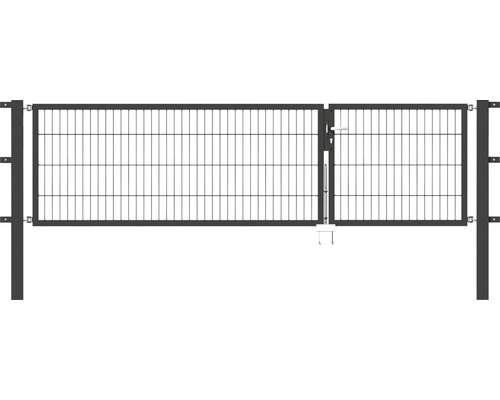 Doppeltor ALBERTS Flexo 100+200 x 80 cm 6/5/6 Rahmen 40x40 inkl. Pfosten 8 x 8 cm anthrazit