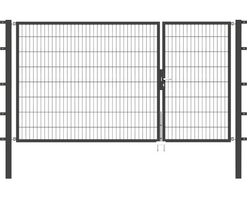 Doppeltor ALBERTS Flexo 100+200 x 160 cm 6/5/6 Rahmen 40x40 inkl. Pfosten 8 x 8 cm anthrazit