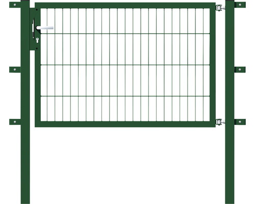 Portail simple ALBERTS Flexo 125 x 80 cm 6/5/6 cadre 40x40 avec poteau 6 x 6 cm vert