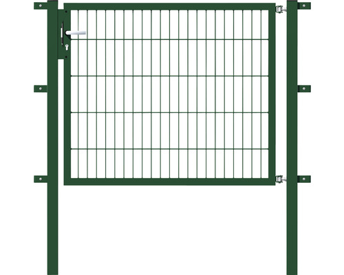 Portillon simple ALBERTS Flexo 125 x 100 cm 6/5/6 dormant 40x40 avec poteaux 6 x 6 cm vert