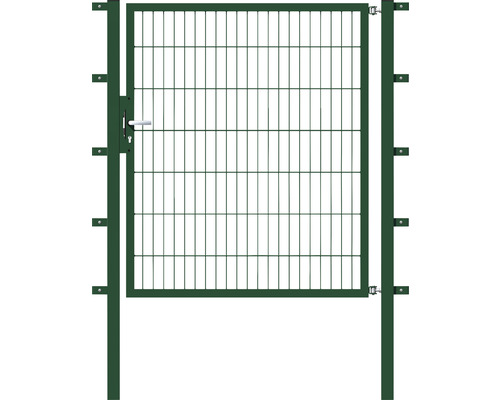 Portillon simple ALBERTS Flexo 125 x 140 cm 6/5/6 dormant 40x40 avec poteaux 6 x 6 cm vert