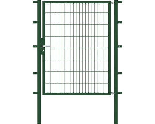 Portillon simple ALBERTS Flexo 125 x 160 cm 6/5/6 dormant 40x40 avec poteaux 6 x 6 cm vert