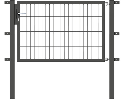 Portillon simple ALBERTS Flexo 125 x 80 cm 6/5/6 cadre 40x40 avec poteau 6 x 6 cm anthracite