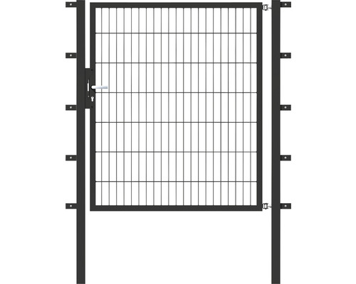 Portillon simple ALBERTS Flexo 125 x 140 cm 6/5/6 cadre 40x40 avec poteau 6 x 6 cm anthracite