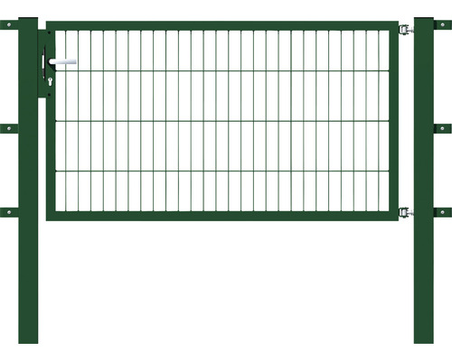 Portail simple ALBERTS Flexo 150 x 80 cm 6/5/6 cadre 40x40 avec poteau 8 x 8 cm vert