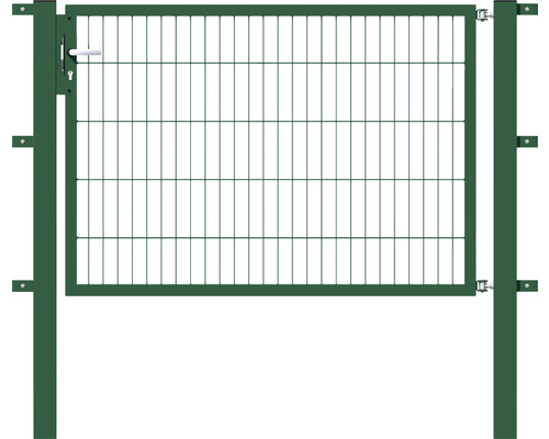 Portail simple ALBERTS Flexo 150 x 100 cm 6/5/6 cadre 40x40 avec poteau 8 x 8 cm vert