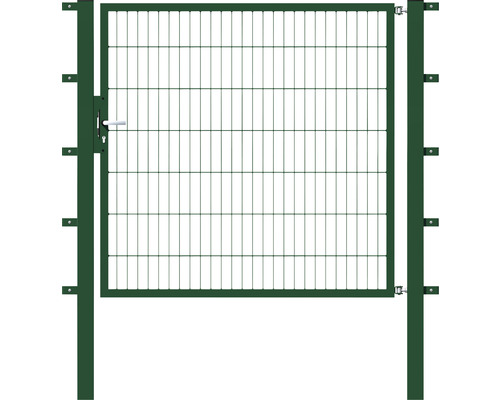 Portillon simple ALBERTS Flexo 150 x 140 cm 6/5/6 dormant 40x40 avec poteaux 8 x 8 cm vert