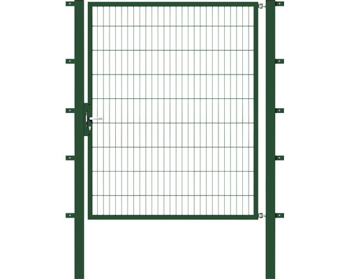 Portail simple ALBERTS Flexo 150 x 180 cm 6/5/6 cadre 40x40 avec poteau 8 x 8 cm vert