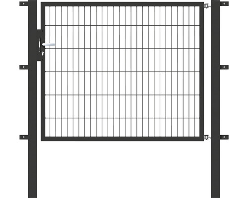 Portillon simple ALBERTS Flexo 150 x 120 cm 6/5/6 cadre 40x40 avec poteau 8 x 8 cm anthracite