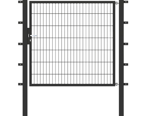 Portillon simple ALBERTS Flexo 150 x 140 cm 6/5/6 dormant 40x40 avec poteaux 8 x 8 cm anthracite