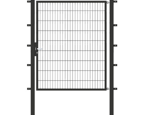 Portillon simple ALBERTS Flexo 150 x 180 cm 6/5/6 dormant 40x40 avec poteaux 8 x 8 cm anthracite