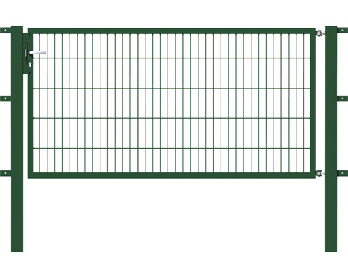 Portillon simple ALBERTS Flexo 200 x 100 cm 6/5/6 dormant 40x40 avec poteaux 8 x 8 cm vert
