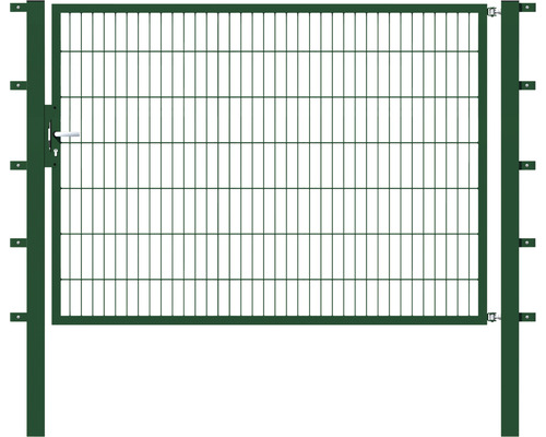 Portail simple ALBERTS Flexo 200 x 140 cm 6/5/6 cadre 40x40 avec poteau 8 x 8 cm vert