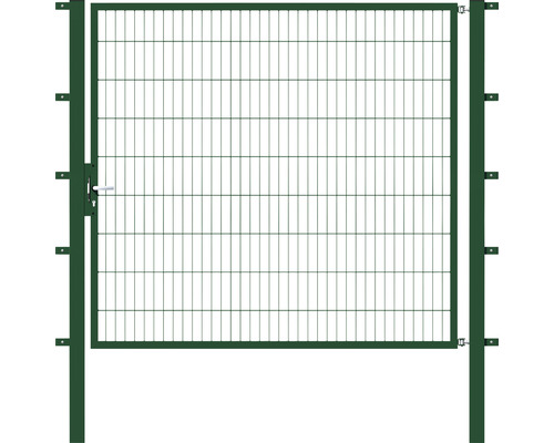 Portail simple ALBERTS Flexo 200 x 180 cm 6/5/6 cadre 40x40 avec poteau 8 x 8 cm vert