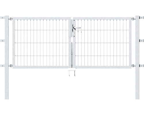 Portail double ALBERTS Flexo 200 x 80 cm 6/5/6 cadre 40x40 avec poteau 6 x 6 cm galvanisé à chaud