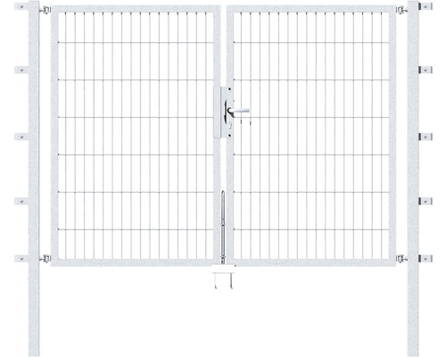 Portillon double ALBERTS Flexo 200 x 140 cm 6/5/6 dormant 40x40 avec poteaux 6 x 6 cm galvanisé à chaud