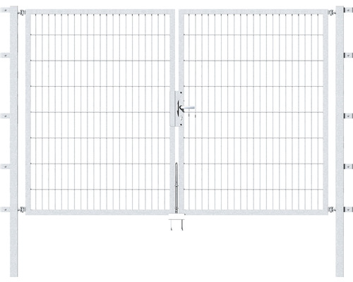 Portillon double ALBERTS Flexo 250 x 160 cm 6/5/6 dormant 40x40 avec poteaux 6 x 6 cm galvanisé à chaud