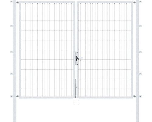 Portillon double ALBERTS Flexo 250 x 200 cm 6/5/6 dormant 40x40 avec poteaux 6 x 6 cm galvanisé à chaud