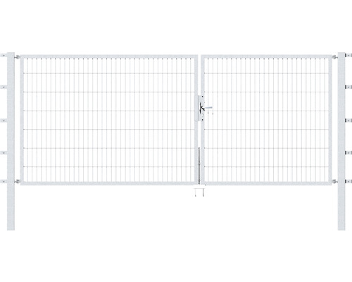 Portail double ALBERTS Flexo 350 x 140 cm 6/5/6 cadre 40x40 avec poteau 8 x 8 cm galvanisé à chaud