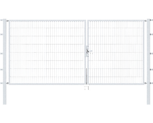 Portail double ALBERTS Flexo 350 x 160 cm 6/5/6 cadre 40x40 avec poteau 8 x 8 cm galvanisé à chaud