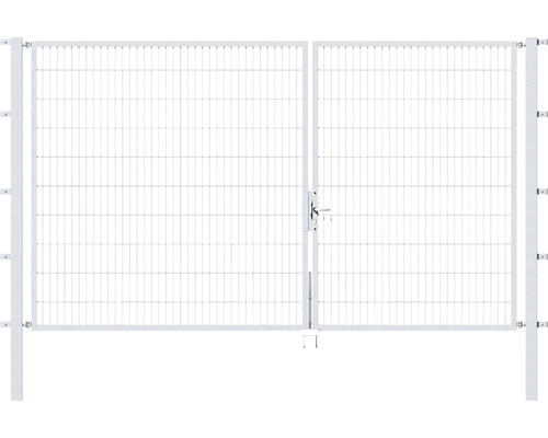 Portillon double ALBERTS Flexo 350 x 200 cm 6/5/6 dormant 40x40 avec poteaux 8 x 8 cm galvanisé à chaud