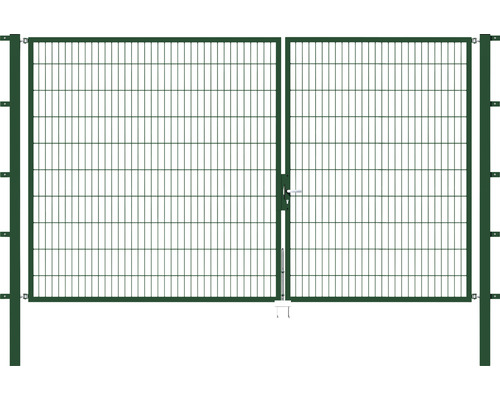 Doppeltor ALBERTS Flexo 350 x 200 cm 6/5/6 Rahmen 40x40 inkl. Pfosten 8 x 8 cm grün